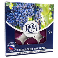 Свечи чайные ароматические РСМ Тосканский виноград, 9шт