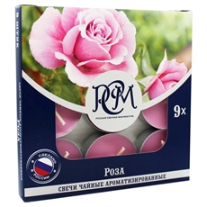 Свечи чайные ароматические РСМ Роза, 9шт