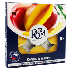 Свечи чайные ароматические РСМ Сочный манго, 9шт