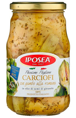 Артишоки Iposea По-римски со стеблем в масле, 510г