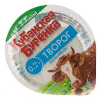 Творог КУБАНСКАЯ БУРЕНКА 0,2%, 340г купить с доставкой на дом, цены в ...