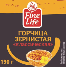 Fine Life Горчица зернистая классическая, 190г