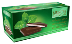 Лепестки из темного шоколада Munger с мятой, 160г