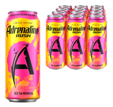 Энергетический напиток Adrenaline Rush юдзу, клубника и каламанси, 449мл x 12 шт