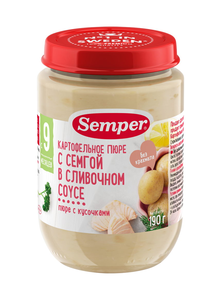 Semper картофельное пюре с семгой в сливочном соусе