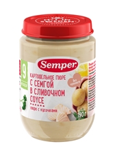 Пюре Semper С семгой в сливочном соусе картофельное с 12 месяцев, 190г