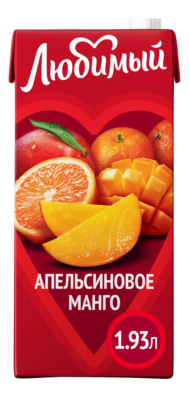 Изображение товара Напиток сокосодержащий Любимый Апельсиновое манго, 1.93л