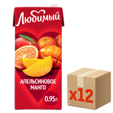 Напиток сокосодержащий Любимый Апельсиновое манго, 950мл x 12 шт