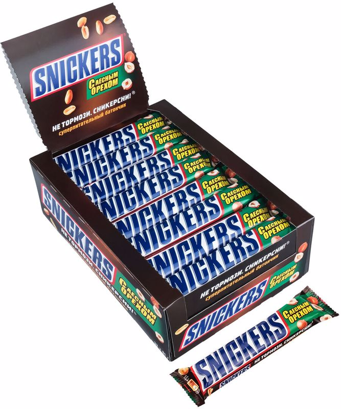 Батончик шоколадный Snickers Лесной Орех, 81г x 160 шт купить с ...