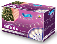 Электрогирлянда нить B&H Бриллианты 100Led теплый белый, 10м