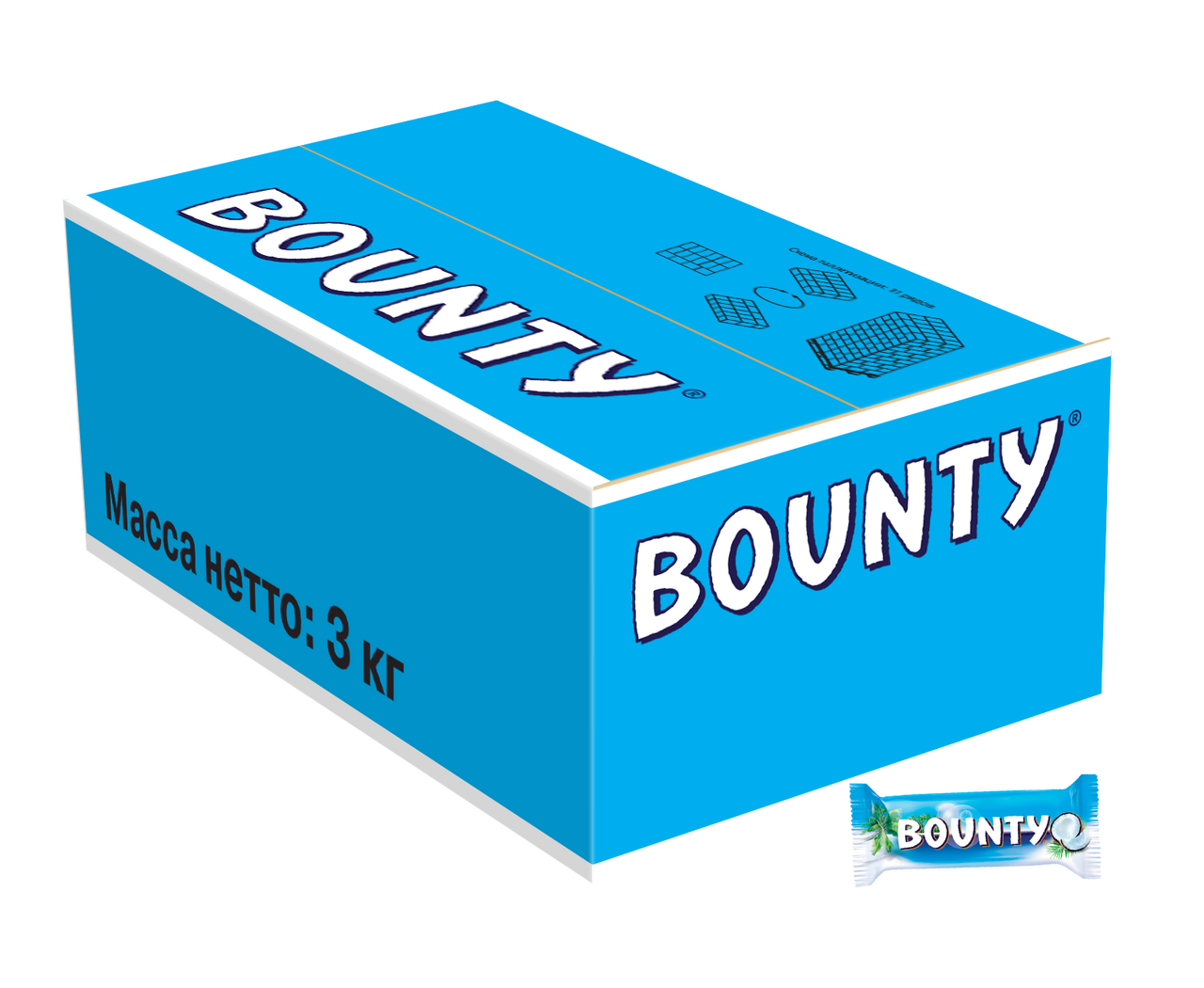 Батончик Bounty Minis шоколадный, 3кг купить с доставкой на дом, цены в  интернет-магазине