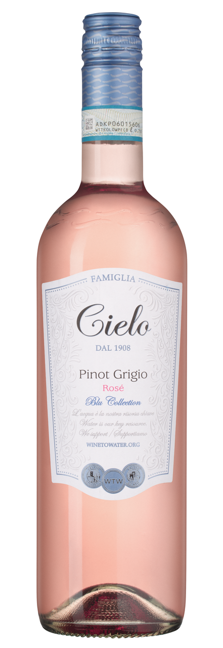 Изображение товара Вино Cielo Пино Гриджио Розе розовое полусухое, 0.75л Изображение товара Вино Cielo Пино Гриджио Розе розовое полусухое, 0.75л