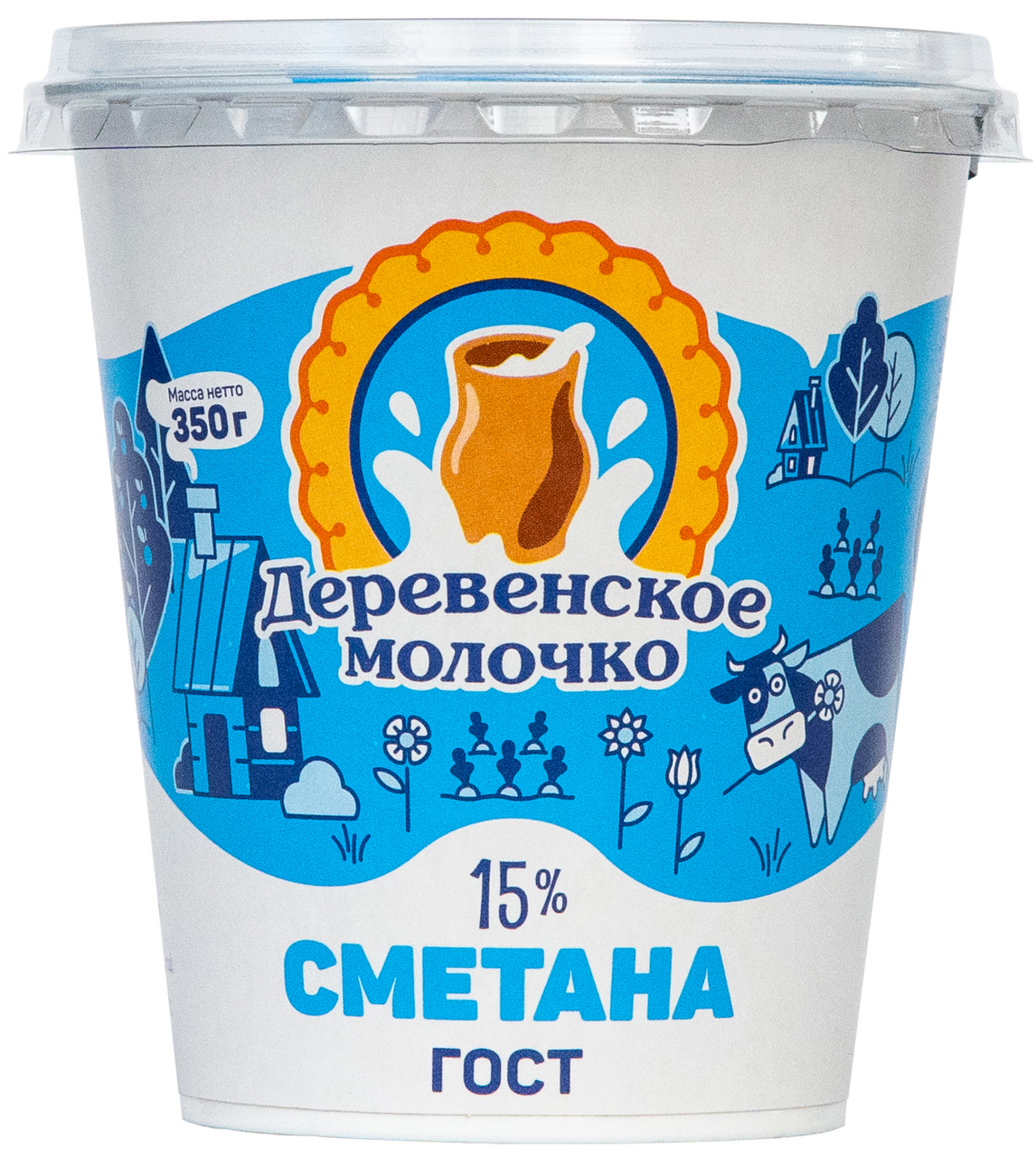 Сметана Деревенское молочко 15%, 350г
