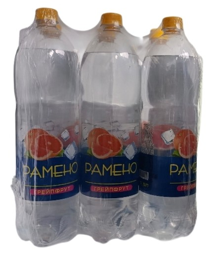 Вода Рамено минеральная грейпфрут газированная, 1.5л x 6 шт