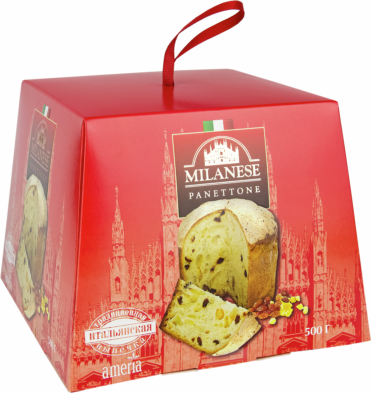 Кулич Миланесе Panettone с цукатами и изюмом, 500г