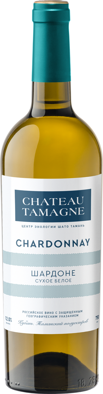 Изображение товара Вино Chateau Tamagne Chardonnay белое сухое 0.75л Краснодарский край