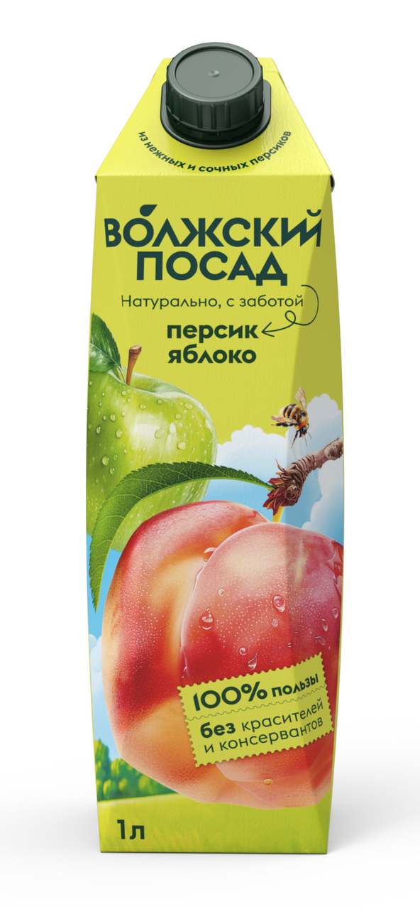 Нектар Волжский посад Яблочно-персиковый, 1л