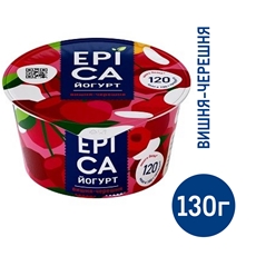 Йогурт Epica натуральный вишня черешня 4.8%, 130г
