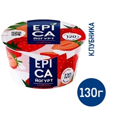 Йогурт Epica натуральный клубника 4.8%, 130г