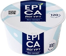 Йогурт Epica натуральный без сахара 6%, 130г