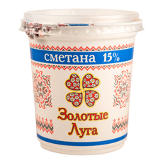 Сметана Золотые луга 15%, 350г