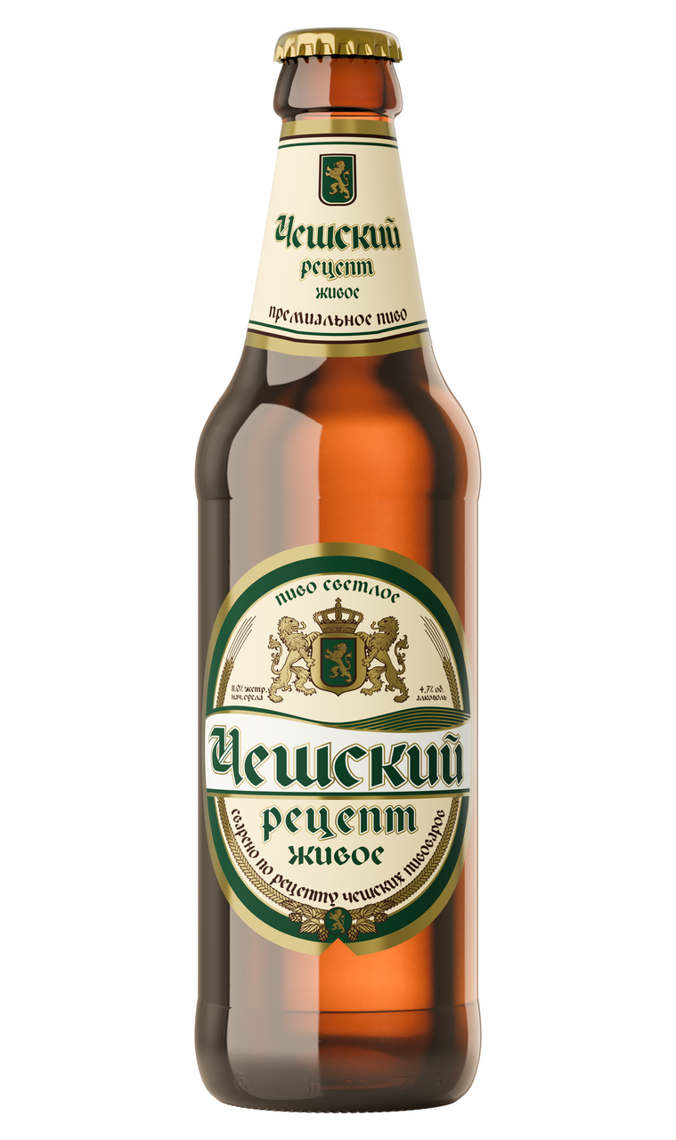 Пиво Чешский рецепт живое светлое, 0.45л