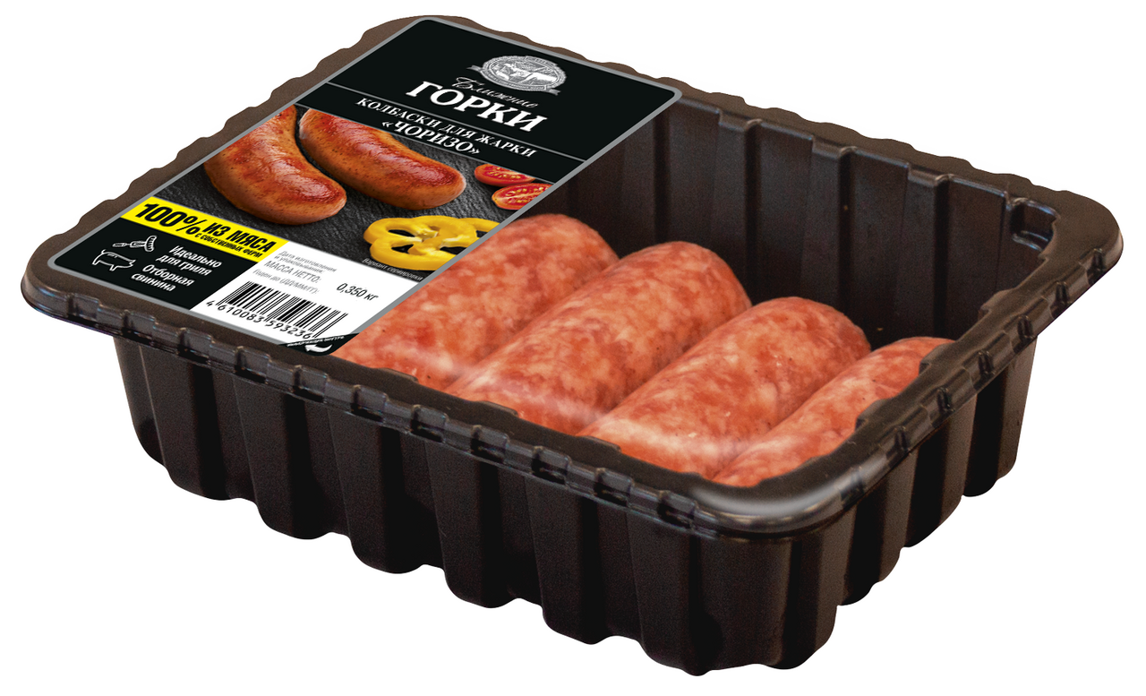 Изображение товара Колбаски свиные Ближние горки Чоризо для жарки охлажденные, 350г Изображение товара Колбаски свиные Ближние горки Чоризо для жарки охлажденные, 350г