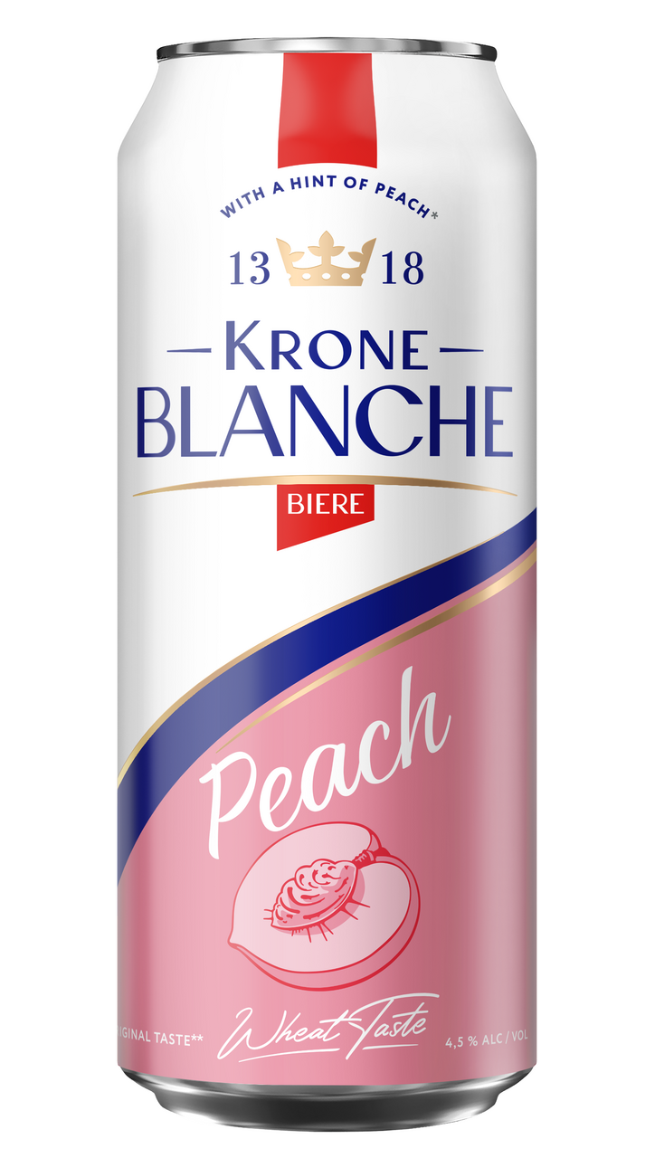 Изображение товара Пивной напиток Krone Blanche Biere персик, 0.45л