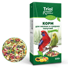 Корм Triol для попугаев с фруктами, 500г