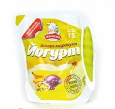 Йогурт питьевой Нежинская МФ банан-маракуйя 1.5%, 500г