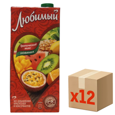 Напиток сокосодержащий Любимый Тропические Фрукты, 950мл x 12 шт