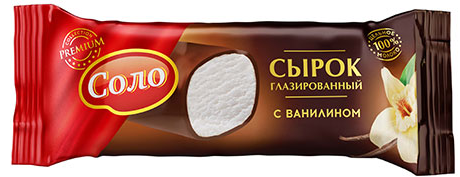 Сырок творожный глазированный Соло с ванилином 16.5%, 40г