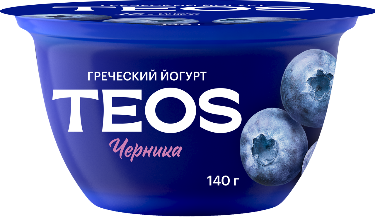Йогурт Teos Греческий черника 2%, 140г