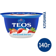 Йогурт Савушкин продукт Teos греческий клубника 2%, 140г