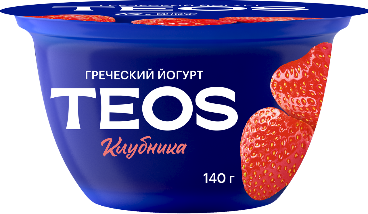 Йогурт Teos Греческий клубника 2%, 140г