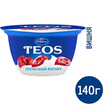 Йогурт Савушкин продукт Teos греческий вишня 2%, 140г