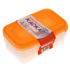 Набор контейнеров для хранения Полимербыт Каскад 700мл 5 х 14 х 14см, 3шт