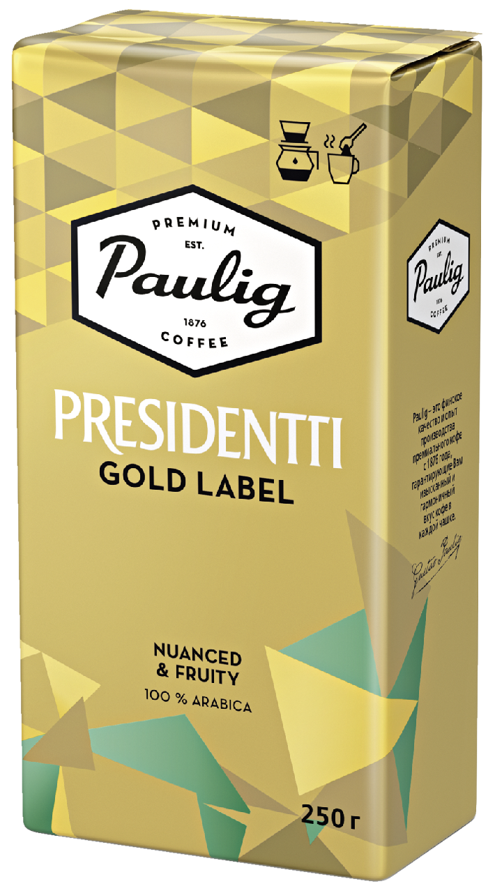 Кофе молотый PAULIG Presidentti Gold Label, 250г