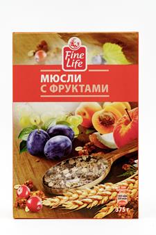 Мюсли FINE LIFE С кусочками фруктов, 375 г