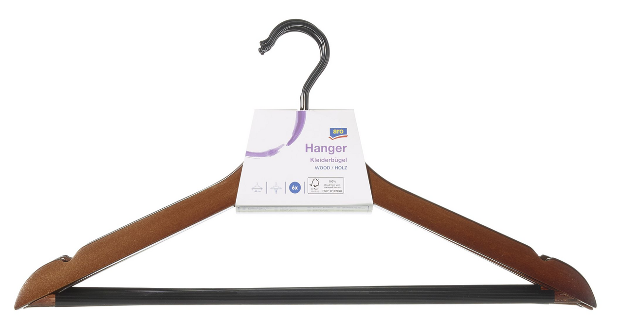 aro Набор плечиков коричневый 44.5см, 6шт