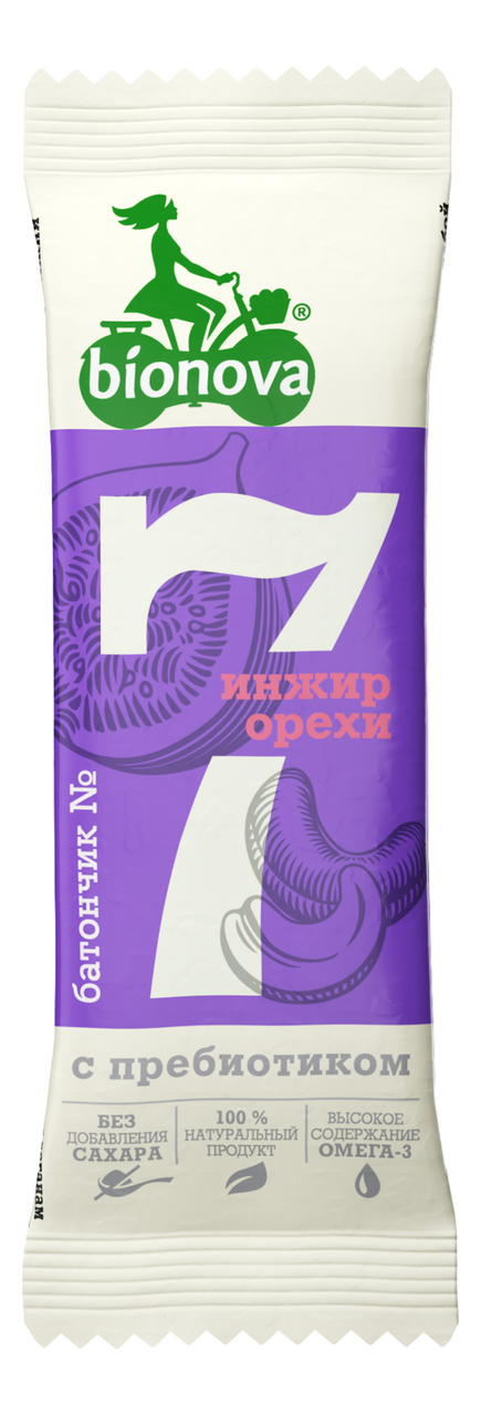 Изображение товара Батончик Bionova №7 Инжир-орехи без сахара, 35г