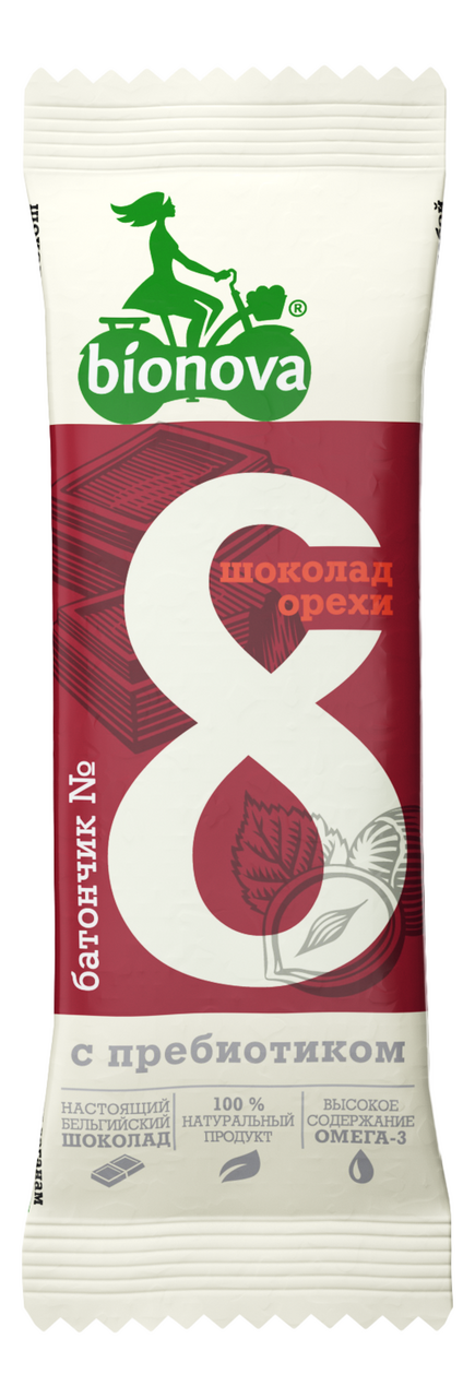Изображение товара Батончик Bionova №8 Шоколад-орехи, 35г