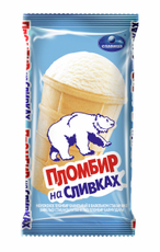 Мороженое пломбир Славица Ванильное на сливках в вафельном стаканчике, 80г