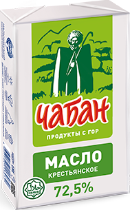 Масло сливочное Чабан Крестьянское Халяль 72.5%, 180г
