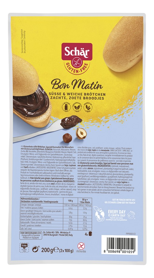 Булочки Schar Bon Matin Сладкие сдобные 4шт, 200г