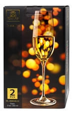Набор бокалов для шампанского Wilmax Cristalline, 260мл х 2шт