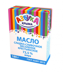 Масло сливочное Азбука Крыма Крестьянское ГОСТ 72.5%, 180г
