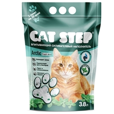 Наполнитель Cat Step Crystal Fresh Mint кошачьего туалета силикагелевый, 3.8л