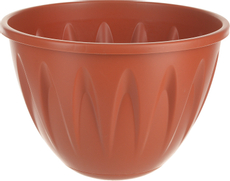 Кашпо подвесное с поддоном М-Пластика Алиция пластиковое терракотовое, 22см