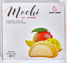 Мороженое сливочное Sweet Moon Mochi Ice Cream в рисовой глазури с манго (35г х 8шт), 300г